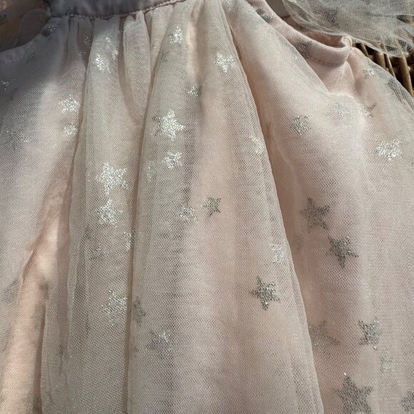 LUNA LUNA Pink Tulle Stars Dress Baby Girls 12 Months Girl Silver Star Holidays - Picture 5 of 8